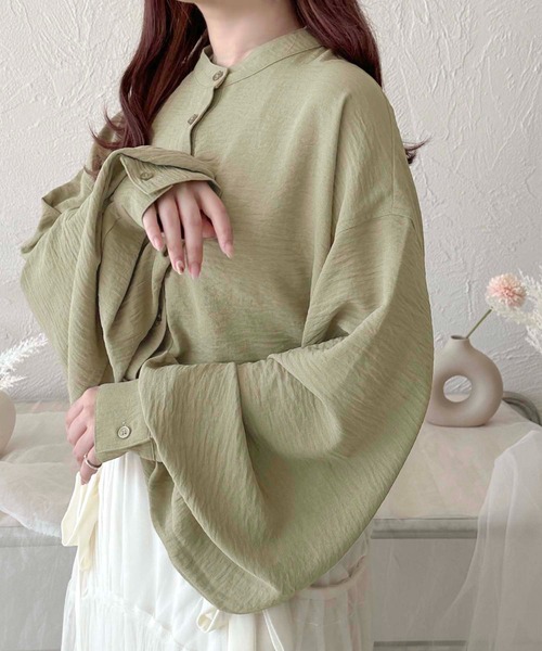 apres jour clair(アプレジュールクレア)の「【apres jour clair】袖ボリュームバンドカラーシャツ【ZOZOTOWN限定アイテム】(シャツ/ブラウス・レディース・オフホワイト/ライトブルー/カーキ/ライトピンク/アイボリー・フリー/X-LARGE)」の11枚目の写真
