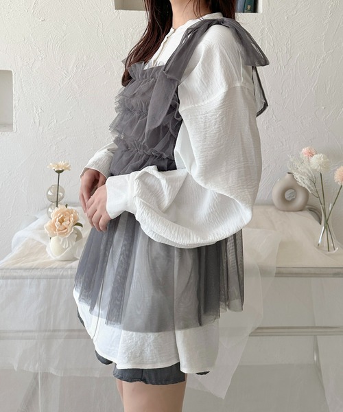 apres jour clair(アプレジュールクレア)の「【apres jour clair】袖ボリュームバンドカラーシャツ【ZOZOTOWN限定アイテム】(シャツ/ブラウス・レディース・オフホワイト/ライトブルー/カーキ/ライトピンク/アイボリー・フリー/X-LARGE)」の17枚目の写真