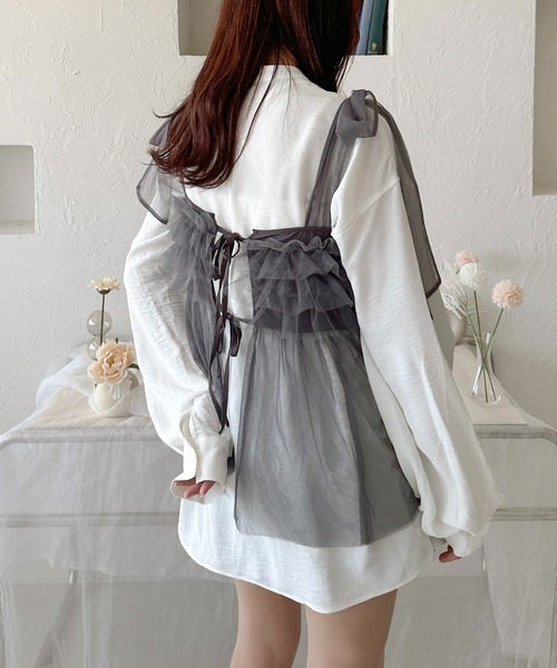 apres jour clair(アプレジュールクレア)の「【apres jour clair】袖ボリュームバンドカラーシャツ【ZOZOTOWN限定アイテム】(シャツ/ブラウス・レディース・オフホワイト/ライトブルー/カーキ/ライトピンク/アイボリー・フリー/X-LARGE)」の18枚目の写真