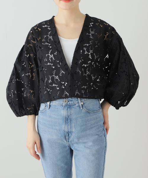 美品 ティッカ 25SS フラワーレースジャケット エンブロイダリー クロップド TICCA（ティッカ）の「【TICCA / ティッカ】フラワーレースジャケット