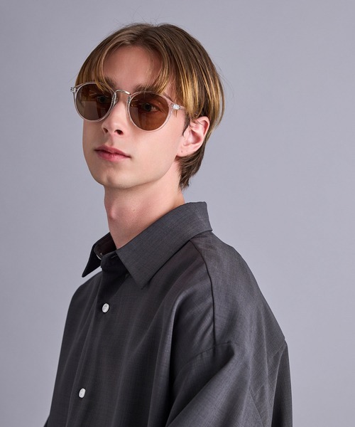 JUNRED(ジュンレッド)の「コンビボストンサングラス(サングラス・メンズ・ブラウン/ミント・FREE)」の1枚目の写真