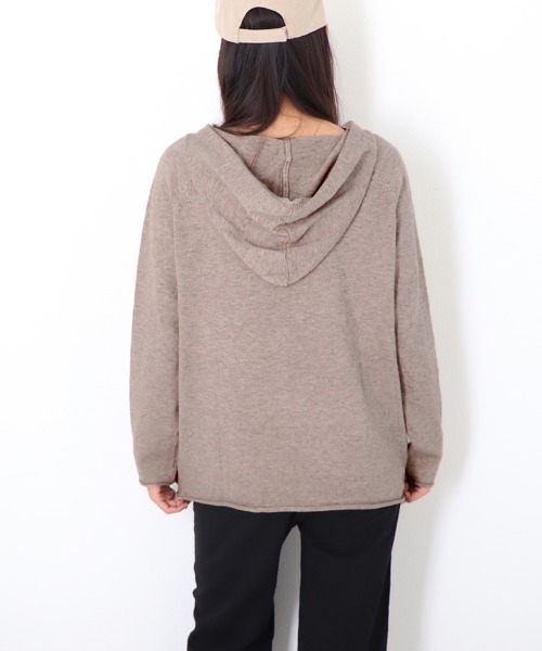 Miniministore(ミニミニストア)の「フード付き ニットトップス レディース(ニット/セーター・レディース・ブルー/ホワイト/モカ/ブラック/グレー・FREE)」の22枚目の写真
