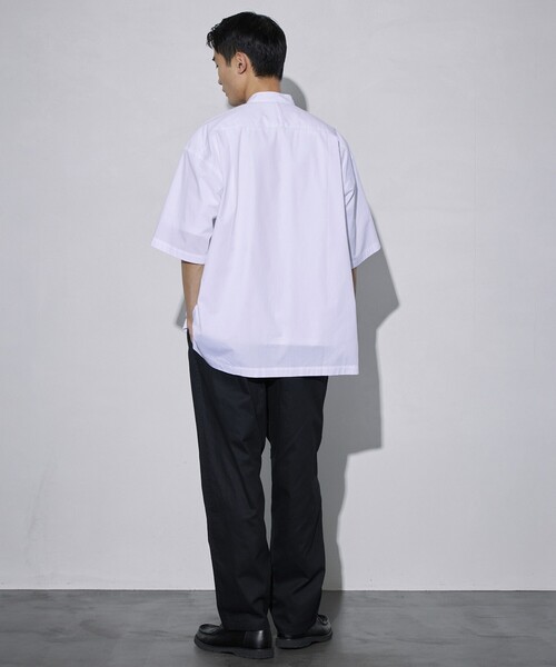 5525Gallery（ゴーゴーニーゴーギャラリー）の「SHIRT FIRSTHAND by 5525gallery/シャツファーストハンド バイ 5525ギャラリー SHFH STAND COLLAR S/S SHIRTS / スタンドカラーショートスリーブシャツ / 半袖シャツ（シャツ/ブラウス・メンズ・ホワイト/ベージュ/ブラック/サックスブルー・M/L）」の15枚目の写真