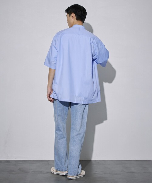 5525Gallery（ゴーゴーニーゴーギャラリー）の「SHIRT FIRSTHAND by 5525gallery/シャツファーストハンド バイ 5525ギャラリー SHFH STAND COLLAR S/S SHIRTS / スタンドカラーショートスリーブシャツ / 半袖シャツ（シャツ/ブラウス・メンズ・ホワイト/ベージュ/ブラック/サックスブルー・M/L）」の13枚目の写真