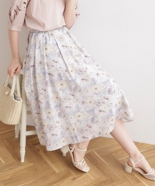 couture brooch（クチュールブローチ）の「◆パレットボイルスカート（スカート・レディース・ネイビー/ライトグレー/ホワイト系3/ブラウン系その他・42/40/38）」の2枚目の写真