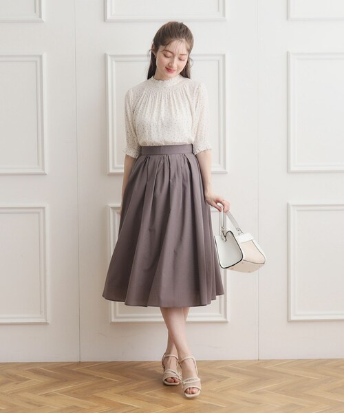 couture brooch（クチュールブローチ）の「◆パレットボイルスカート（スカート・レディース・ネイビー/ライトグレー/ホワイト系3/ブラウン系その他・42/40/38）」の15枚目の写真