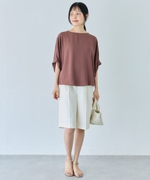 INCEDE（インシード）の「【吸水速乾/UV対策/接触冷感】ドルマンスリーブ バックタックブラウス｜優秀ブラウス/汗染み防止/通気性/ゆったりシルエット/半袖ブラウス/体型カバー（シャツ/ブラウス）」