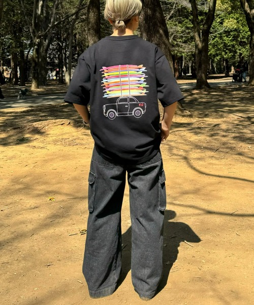 Franklin Climbing（フランクリンクライミング）の「【Franklin Climbing】サーフボード＆car半袖Tee（Tシャツ/カットソー・メンズ・ブラック/ホワイト・X-LARGE/LARGE/MEDIUM）」の16枚目の写真