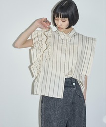 THE YOn | アシメラッフルデザインノースリシャツブラウス(シャツ/ブラウス)