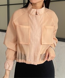 スタンドネックドロストシアーブルゾン