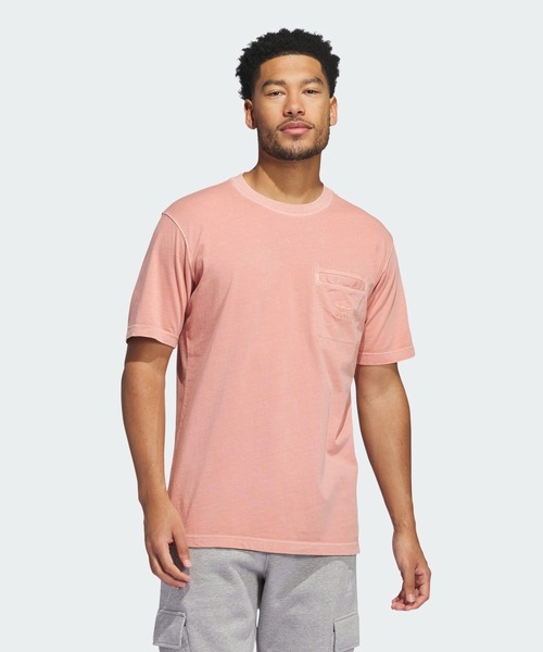 adidas（アディダス）の「トレフォイル エッセンシャルズ+ ダイ ポケットTシャツ / アディダスオリジナルス adidas Originals（Tシャツ/カットソー・メンズ・ベージュ/レッド・XX-LARGE/3XL/LARGE/MEDIUM/SMALL/X-LARGE/X-SMALL）」の9枚目の写真