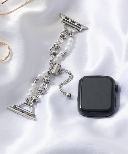emonique(エモニーク)の「ジュエリー スマートウォッチバンド Apple Watch バンド 【38/40/41/42/44/45/49mm対応】(デジタル腕時計・レディース・ホワイト/ブラック/ブラック×シルバー/ピンク・42/38)」の2枚目の写真