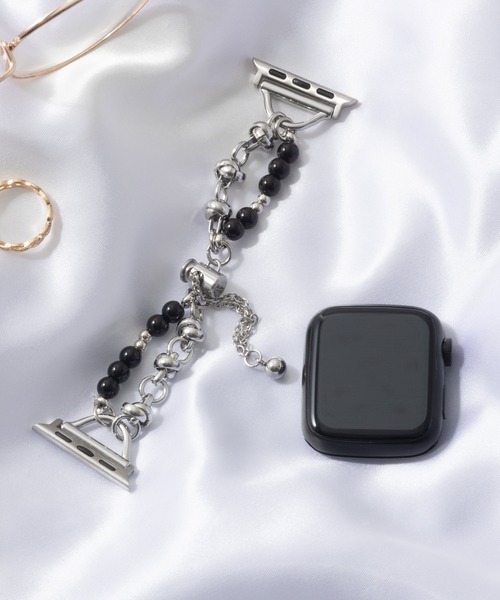 emonique(エモニーク)の「ジュエリー スマートウォッチバンド Apple Watch バンド 【38/40/41/42/44/45/49mm対応】(デジタル腕時計・レディース・ホワイト/ブラック/ブラック×シルバー/ピンク・42/38)」の3枚目の写真