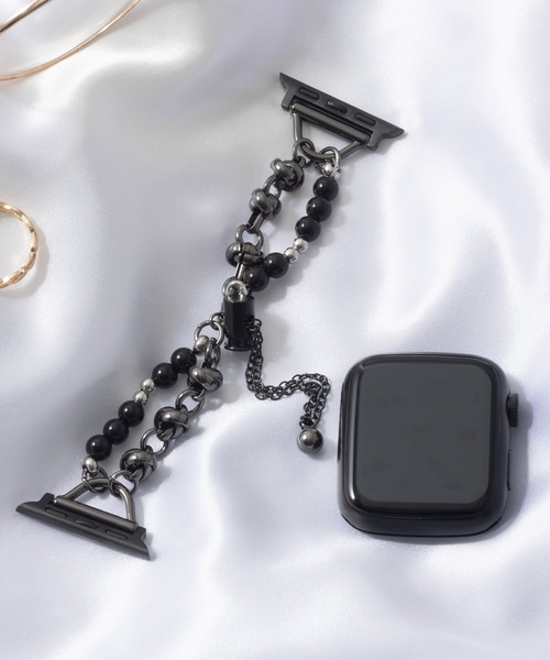 emonique(エモニーク)の「ジュエリー スマートウォッチバンド Apple Watch バンド 【38/40/41/42/44/45/49mm対応】(デジタル腕時計・レディース・ホワイト/ブラック/ブラック×シルバー/ピンク・42/38)」の9枚目の写真