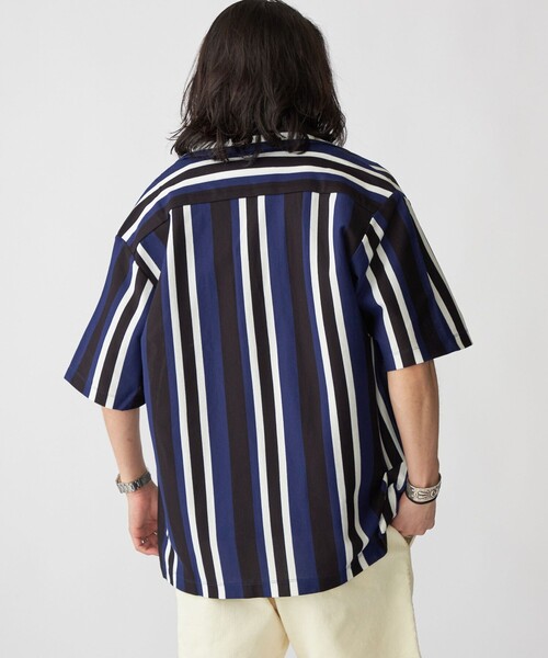 SHIPS（シップス）の「SHIPS:  ハニカム ストライプ オープンカラー シャツ（シャツ/ブラウス・メンズ・ブラック/カーキ/ネイビー・SMALL/MEDIUM/LARGE/X-LARGE）」の12枚目の写真