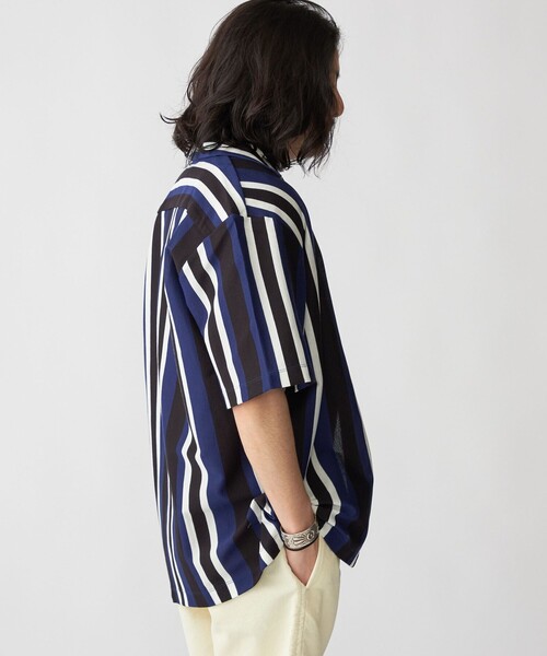 SHIPS（シップス）の「SHIPS:  ハニカム ストライプ オープンカラー シャツ（シャツ/ブラウス・メンズ・ブラック/カーキ/ネイビー・SMALL/MEDIUM/LARGE/X-LARGE）」の13枚目の写真