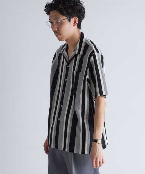SHIPS（シップス）の「SHIPS:  ハニカム ストライプ オープンカラー シャツ（シャツ/ブラウス・メンズ・ブラック/カーキ/ネイビー・SMALL/MEDIUM/LARGE/X-LARGE）」の18枚目の写真