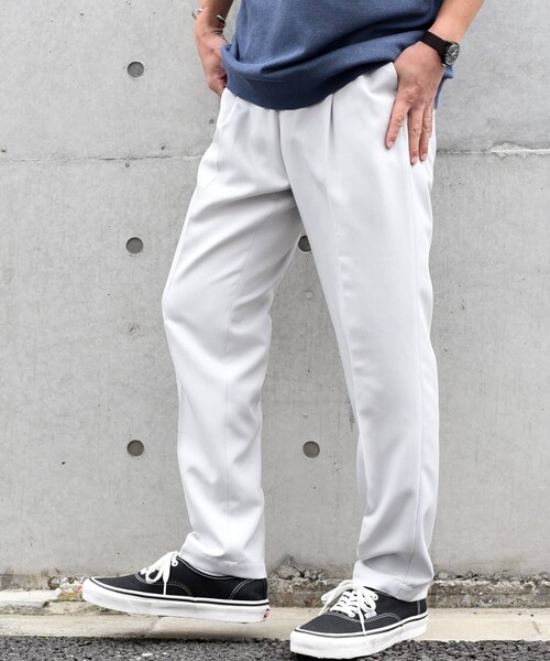 SHIPS any（シップス エニィ）の「SHIPS any: 〈洗濯機可能・接触冷感・UVカット〉Reflax(R) リネンライク 1タック テーパード イージーパンツ◇（その他パンツ・メンズ・ダークグレー/ネイビー/ライトグレー/ライトグリーン・SMALL/MEDIUM/LARGE/X-LARGE）」の7枚目の写真