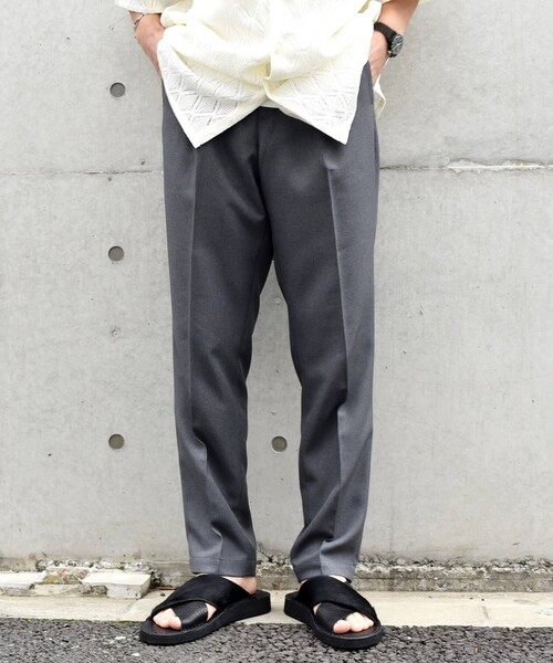 SHIPS any（シップス エニィ）の「SHIPS any: 〈洗濯機可能・接触冷感・UVカット〉Reflax(R) リネンライク 1タック テーパード イージーパンツ◇（その他パンツ・メンズ・ダークグレー/ネイビー/ライトグレー/ライトグリーン・SMALL/MEDIUM/LARGE/X-LARGE）」の10枚目の写真