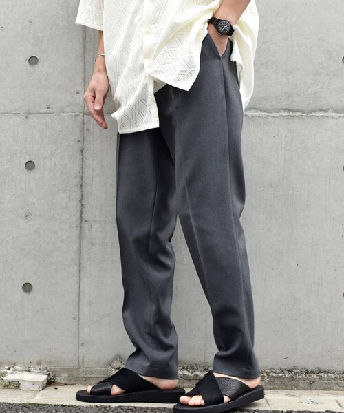SHIPS any（シップス エニィ）の「SHIPS any: 〈洗濯機可能・接触冷感・UVカット〉Reflax(R) リネンライク 1タック テーパード イージーパンツ◇（その他パンツ・メンズ・ダークグレー/ネイビー/ライトグレー/ライトグリーン・SMALL/MEDIUM/LARGE/X-LARGE）」の11枚目の写真