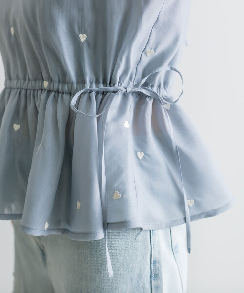ハート刺繍ペプラムブラウス 1041040130（シャツ/ブラウス