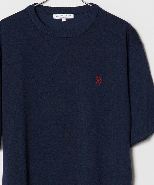 U.S. POLO ASSN.（ユーエスポロアッスン）の「U.S. POLO ASSN./ユーエスポロアッスン クルーショートスリーブニットTシャツ（Tシャツ/カットソー・メンズ・ライトベージュ/オフホワイト/ネイビー/ブラック・LL/M/L）」の4枚目の写真
