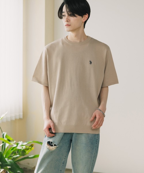 U.S. POLO ASSN.（ユーエスポロアッスン）の「U.S. POLO ASSN./ユーエスポロアッスン クルーショートスリーブニットTシャツ（Tシャツ/カットソー・メンズ・ライトベージュ/オフホワイト/ネイビー/ブラック・LL/M/L）」の13枚目の写真