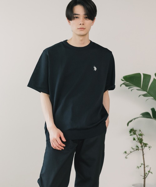 U.S. POLO ASSN.（ユーエスポロアッスン）の「U.S. POLO ASSN./ユーエスポロアッスン クルーショートスリーブニットTシャツ（Tシャツ/カットソー・メンズ・ライトベージュ/オフホワイト/ネイビー/ブラック・LL/M/L）」の10枚目の写真