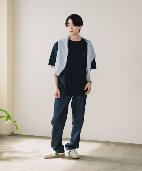 U.S. POLO ASSN.（ユーエスポロアッスン）の「U.S. POLO ASSN./ユーエスポロアッスン クルーショートスリーブニットTシャツ（Tシャツ/カットソー・メンズ・ライトベージュ/オフホワイト/ネイビー/ブラック・LL/M/L）」の18枚目の写真