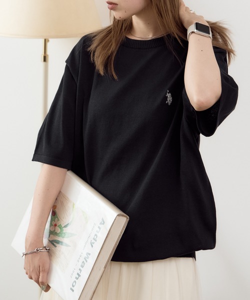 U.S. POLO ASSN.（ユーエスポロアッスン）の「U.S. POLO ASSN./ユーエスポロアッスン クルーショートスリーブニットTシャツ（Tシャツ/カットソー・メンズ・ライトベージュ/オフホワイト/ネイビー/ブラック・LL/M/L）」の19枚目の写真