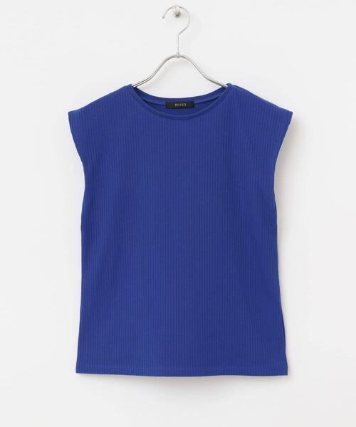 URBAN RESEARCH ROSSO WOMEN（アーバンリサーチ　ロッソ）の「汗染防止 フレンチリブTシャツ（Tシャツ/カットソー・レディース・モカ/オフホワイト/レッド/ブルー系その他/ブルー/グリーン・FREE）」の4枚目の写真