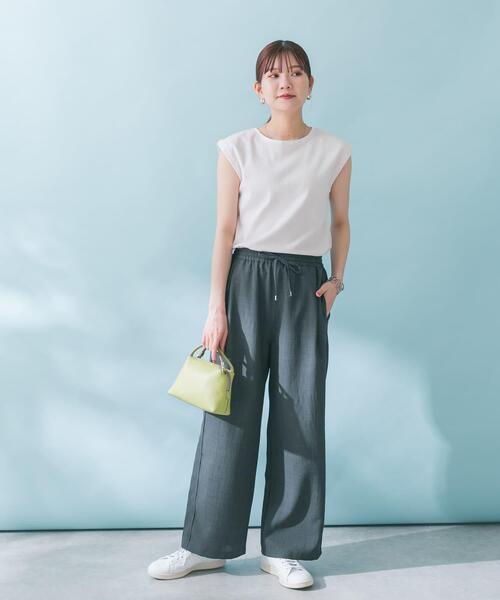 URBAN RESEARCH ROSSO WOMEN（アーバンリサーチ　ロッソ）の「汗染防止 フレンチリブTシャツ（Tシャツ/カットソー・レディース・モカ/オフホワイト/レッド/ブルー系その他/ブルー/グリーン・FREE）」の8枚目の写真