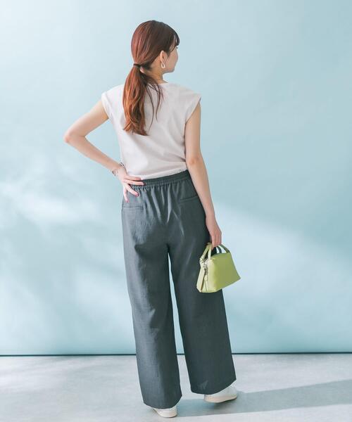 URBAN RESEARCH ROSSO WOMEN（アーバンリサーチ　ロッソ）の「汗染防止 フレンチリブTシャツ（Tシャツ/カットソー・レディース・モカ/オフホワイト/レッド/ブルー系その他/ブルー/グリーン・FREE）」の9枚目の写真