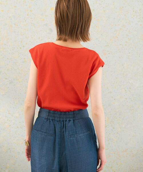 URBAN RESEARCH ROSSO WOMEN（アーバンリサーチ　ロッソ）の「汗染防止 フレンチリブTシャツ（Tシャツ/カットソー・レディース・モカ/オフホワイト/レッド/ブルー系その他/ブルー/グリーン・FREE）」の13枚目の写真
