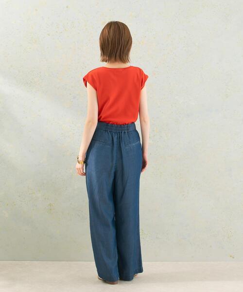 URBAN RESEARCH ROSSO WOMEN（アーバンリサーチ　ロッソ）の「汗染防止 フレンチリブTシャツ（Tシャツ/カットソー・レディース・モカ/オフホワイト/レッド/ブルー系その他/ブルー/グリーン・FREE）」の15枚目の写真