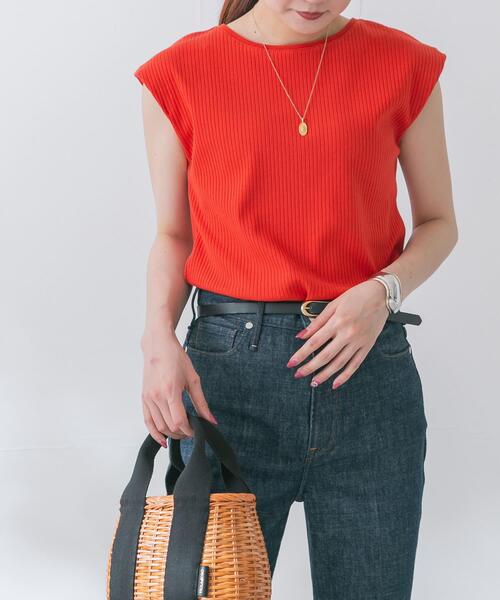 URBAN RESEARCH ROSSO WOMEN（アーバンリサーチ　ロッソ）の「汗染防止 フレンチリブTシャツ（Tシャツ/カットソー・レディース・モカ/オフホワイト/レッド/ブルー系その他/ブルー/グリーン・FREE）」の16枚目の写真