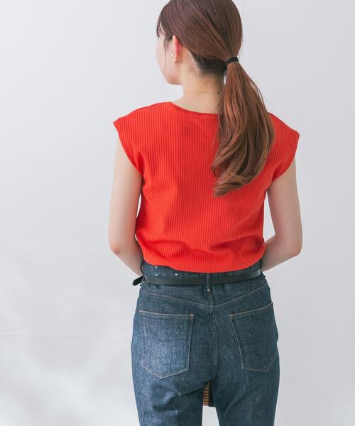 URBAN RESEARCH ROSSO WOMEN（アーバンリサーチ　ロッソ）の「汗染防止 フレンチリブTシャツ（Tシャツ/カットソー・レディース・モカ/オフホワイト/レッド/ブルー系その他/ブルー/グリーン・FREE）」の17枚目の写真