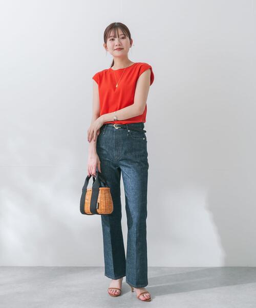 URBAN RESEARCH ROSSO WOMEN（アーバンリサーチ　ロッソ）の「汗染防止 フレンチリブTシャツ（Tシャツ/カットソー・レディース・モカ/オフホワイト/レッド/ブルー系その他/ブルー/グリーン・FREE）」の18枚目の写真