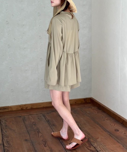 セール】ラッシュガードペプラムロングスリーブプルオーバー（ラッシュ