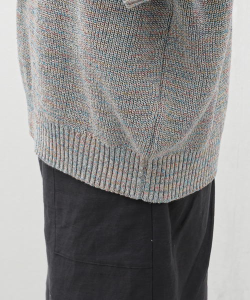 EDIFICE(エディフィス)の「LA BOUCLE (ラブークル) シルクリネン Space Dyed ポロシャツ(ポロシャツ・メンズ・A/アイボリー・LARGE/MEDIUM)」の12枚目の写真