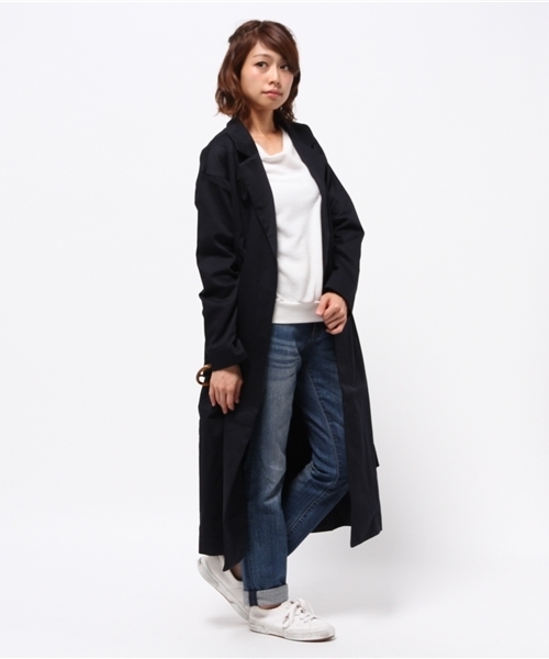 WEGO（ウィゴー）の「WEGO/ロングガウンコート（チェスターコート・レディース・ネイビー/キャメル・FREE）」の7枚目の写真