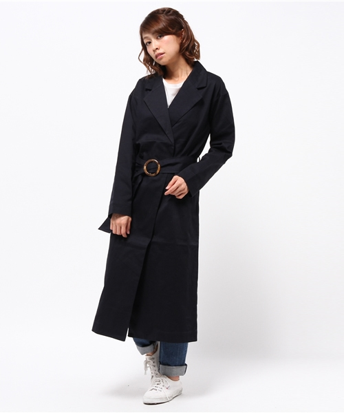 WEGO（ウィゴー）の「WEGO/ロングガウンコート（チェスターコート・レディース・ネイビー/キャメル・FREE）」の12枚目の写真