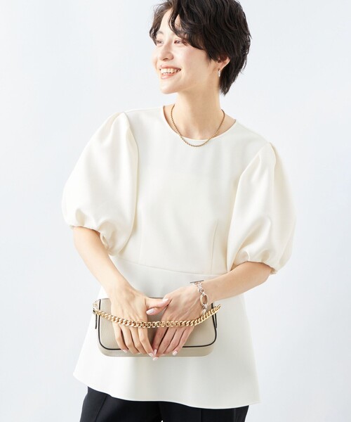 NOLLEY’S Sophi(ノーリーズソフィ)の「ジャージ×シアースリーブプルオーバーカットソー(Tシャツ/カットソー・レディース・オフホワイト/ブラック・36/38)」の20枚目の写真