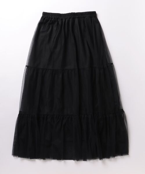 Viola e Viola(ヴィオラエヴィオラ)の「裾切替チュールスカート(スカート・レディース・ブラック/グレー・LARGE/MEDIUM)」の6枚目の写真