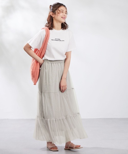 Viola e Viola(ヴィオラエヴィオラ)の「裾切替チュールスカート(スカート・レディース・ブラック/グレー・LARGE/MEDIUM)」の13枚目の写真