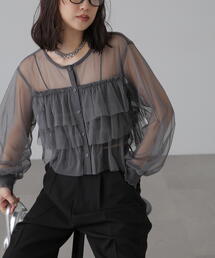FREE'S MART | チュールフリルカーディガン(シャツ/ブラウス)