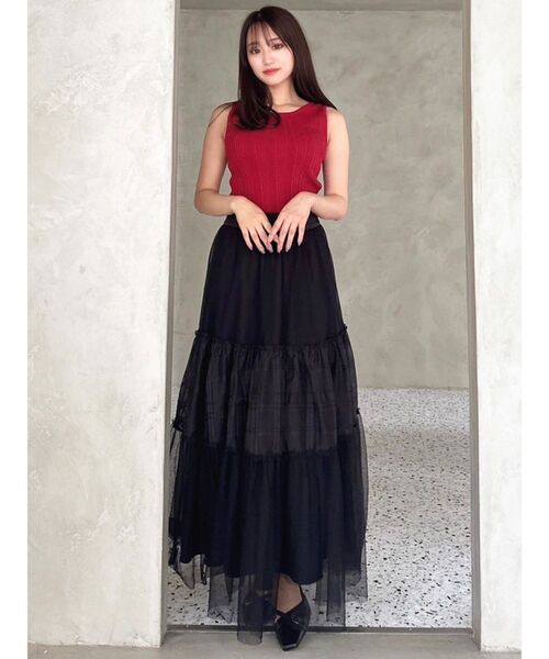 RESEXXY（リゼクシー）の「2WAYリブニットタンク（タンクトップ・レディース・ホワイト/レッド/ブルー/ブラック・FREE）」の16枚目の写真