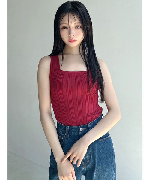 RESEXXY（リゼクシー）の「2WAYリブニットタンク（タンクトップ・レディース・ホワイト/レッド/ブルー/ブラック・FREE）」の8枚目の写真