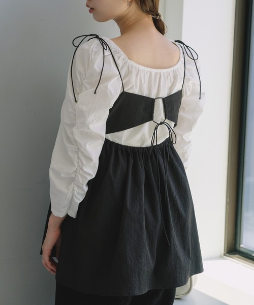 Kastane（カスタネ）の「*ジャガードキャミビスチェ（キャミソール・レディース・ブラック/アイボリー・FREE）」の5枚目の写真