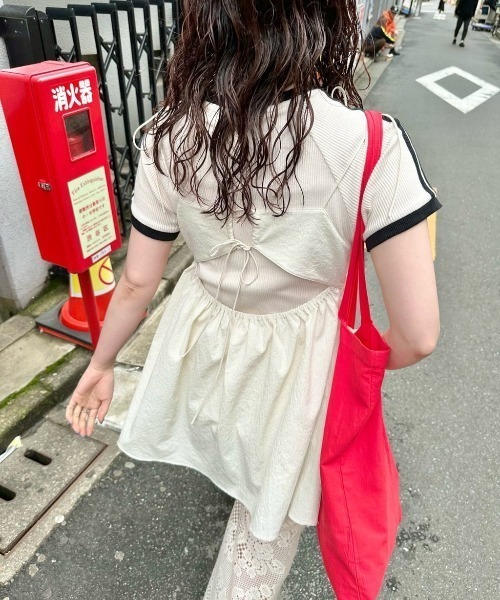 Kastane（カスタネ）の「*ジャガードキャミビスチェ（キャミソール・レディース・ブラック/アイボリー・FREE）」の12枚目の写真